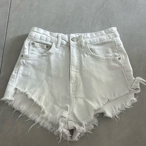 White Jean Shorts